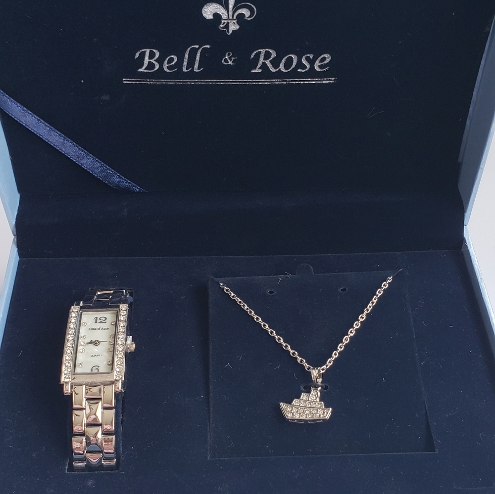 Bell & Rose Watch and Necklace Set